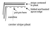Marking pleat to center stripe.