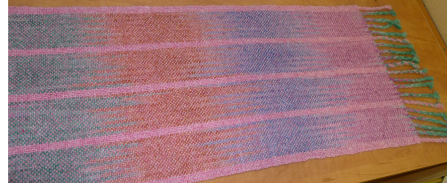 A hand-painted wool scarf