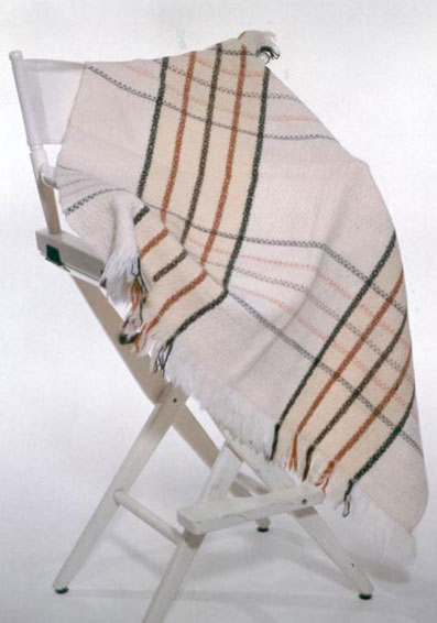 A plaid wool throw