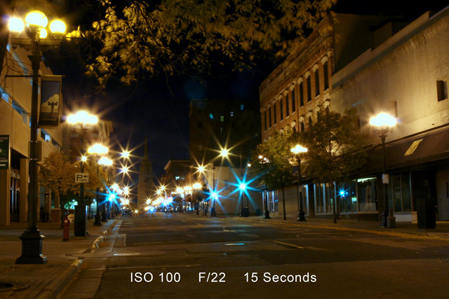 street scene at night