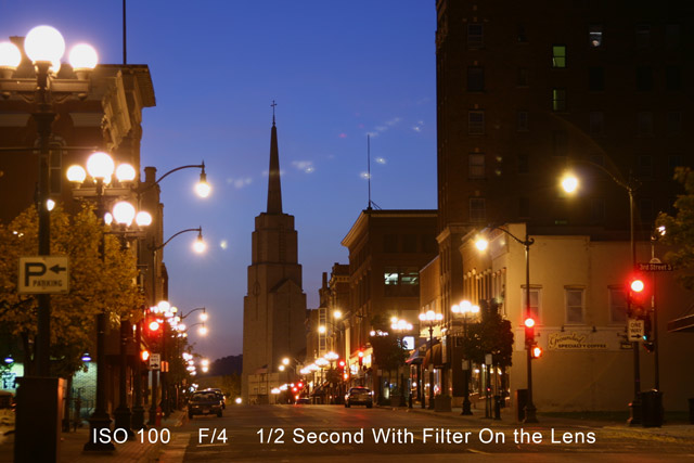 street scene at night