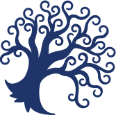 Curly black tree logo