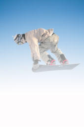 Snowboarder catching big air