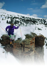 ski jump off cliff