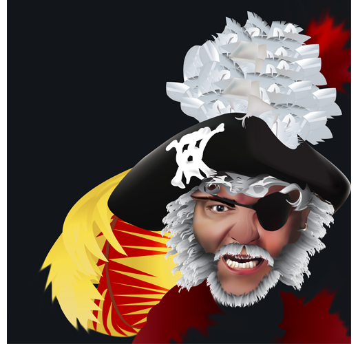 drawing of an angry pirate