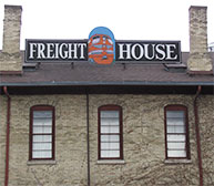 the back of the Freighthouse Restaurant
