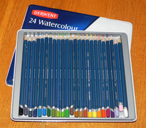 watercolored pencils