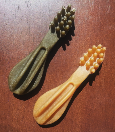 An example of dog safe toothbrush chews